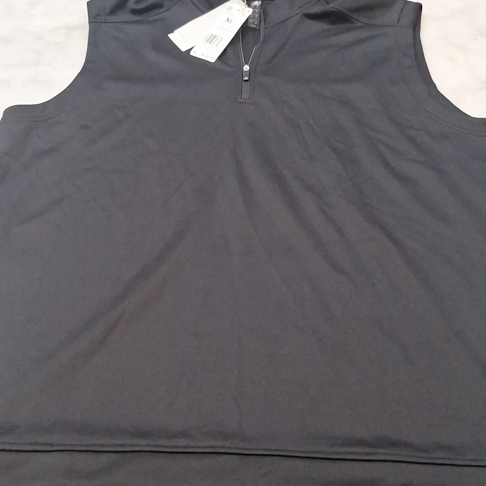 New Adidas Black Club Quarter Zip Vest Golf Performance Mens‎ Sz XL